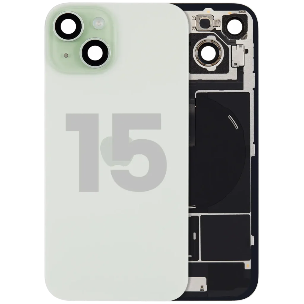 Back Glass w/ MagSafe Magnet & NFC & Flashlight Flex For iPhone 15 (Used OEM Pull: Grade A) (Green)