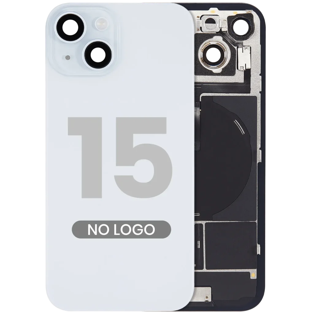 Back Glass w/ MagSafe Magnet & NFC & Flashlight Flex For iPhone 15 (No Logo) (Aftermarket) (Blue)