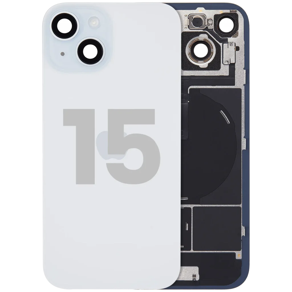 Back Glass w/ MagSafe Magnet & NFC & Flashlight Flex For iPhone 15 (Used OEM Pull: Grade B) (Blue)