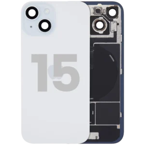 Back Glass w/ MagSafe Magnet & NFC & Flashlight Flex For iPhone 15 (Used OEM Pull: Grade B) (Blue)