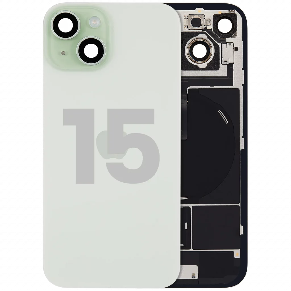 Back Glass w/ MagSafe Magnet & NFC & Flashlight Flex For iPhone 15 (Used OEM Pull: Grade B) (Green)