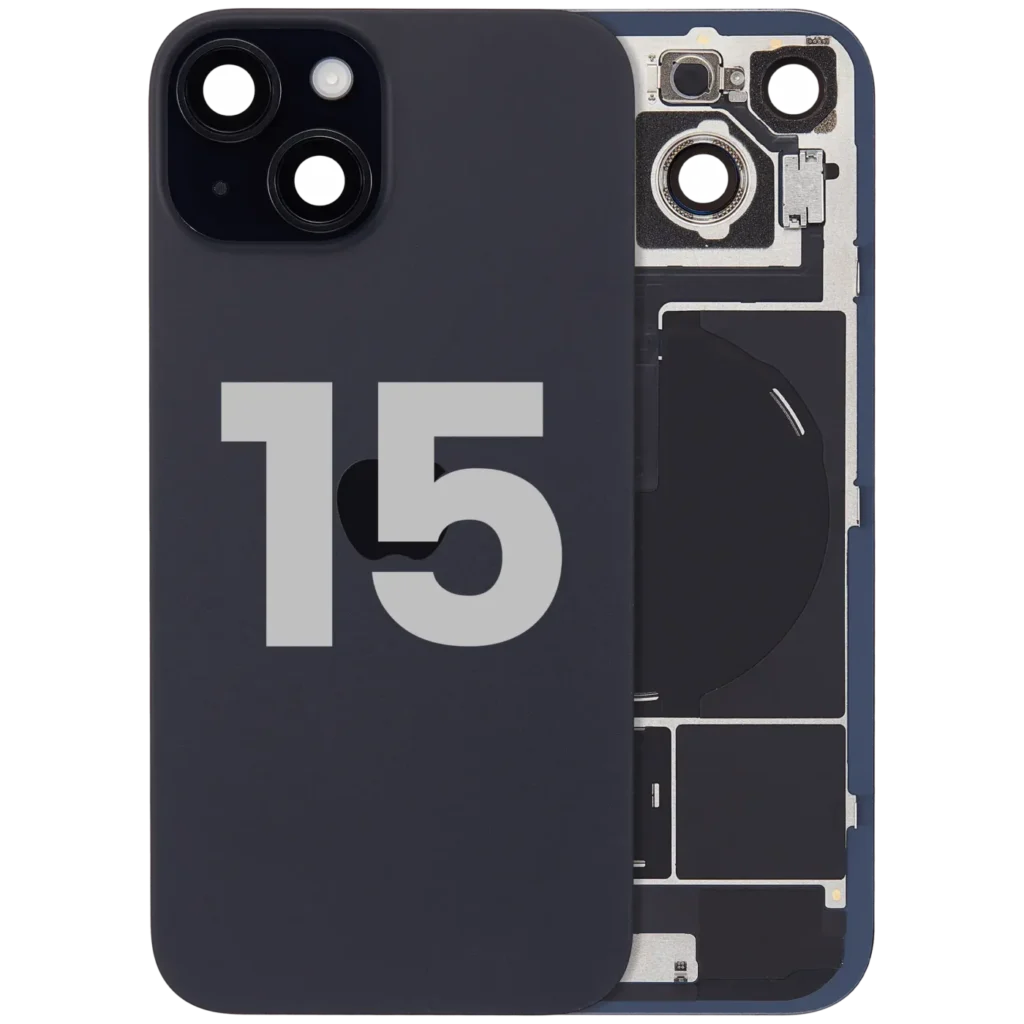 Back Glass w/ MagSafe Magnet & NFC & Flashlight Flex For iPhone 15 (Used OEM Pull: Grade B) (Black)