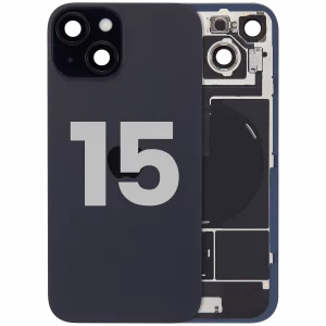 Back Glass w/ MagSafe Magnet & NFC & Flashlight Flex For iPhone 15 (Used OEM Pull: Grade C) (Black)