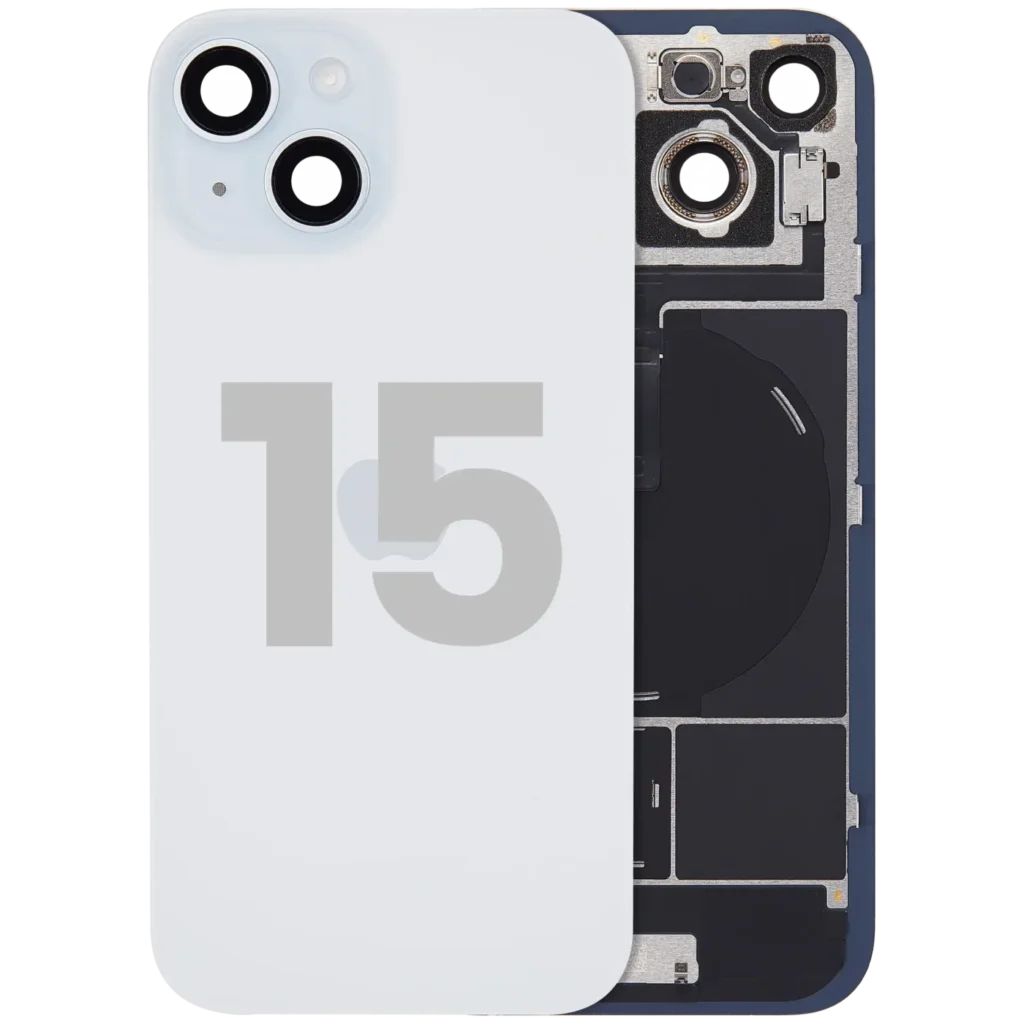 Back Glass w/ MagSafe Magnet & NFC & Flashlight Flex For iPhone 15 (Used OEM Pull: Grade C) (Blue)