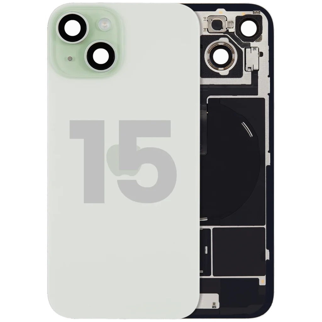 Back Glass w/ MagSafe Magnet & NFC & Flashlight Flex For iPhone 15 (Used OEM Pull: Grade C) (Green)