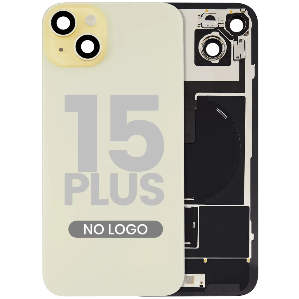 Back Glass w/ MagSafe Magnet & NFC & Flashlight Flex For iPhone 15 Plus (No Logo) (Aftermarket) (Yellow)
