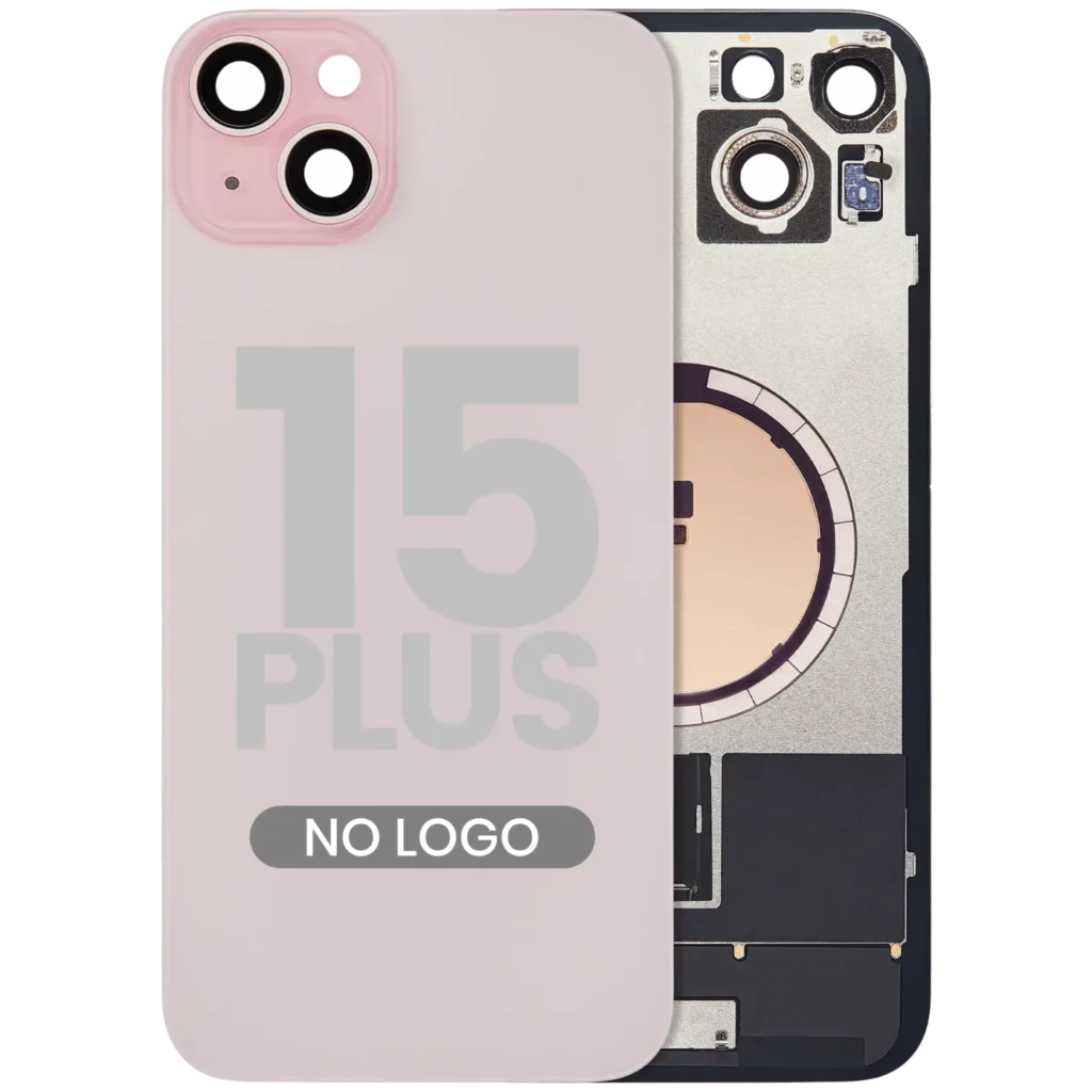 Back Glass w/ MagSafe Magnet For iPhone 15 Plus (No Logo) (Aftermarket) (Pink)