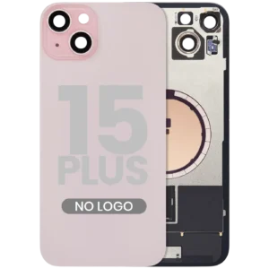Back Glass w/ MagSafe Magnet For iPhone 15 Plus (No Logo) (Aftermarket) (Pink)
