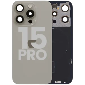 Back Glass w/ MagSafe Magnet & NFC & Flashlight Flex For iPhone 15 Pro (Used OEM Pull: Grade A) (Natural Titanium)