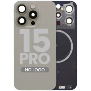 Back Glass w/ MagSafe Magnet For iPhone 15 Pro (Aftermarket) (Natural Titanium) (No Logo)
