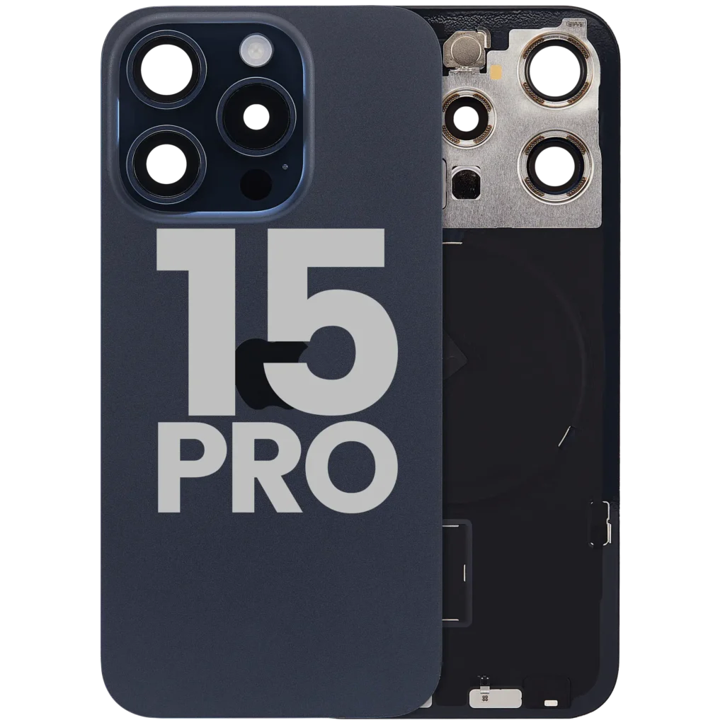 Back Glass w/ MagSafe Magnet & NFC & Flashlight Flex For iPhone 15 Pro (Used OEM Pull: Grade C) (Blue Titanium)