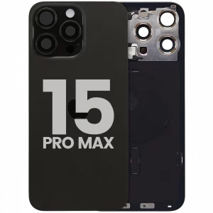 Back Glass w/ MagSafe Magnet & NFC & Flashlight Flex For iPhone 15 Pro Max (Used OEM Pull: Grade A) (Black Titanium)