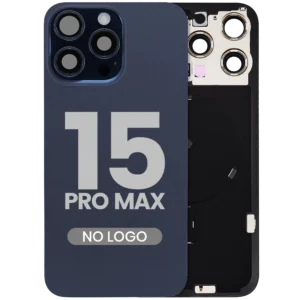 Back Glass w/ MagSafe Magnet & NFC & Flashlight Flex For iPhone 15 Pro Max (Aftermarket) (Blue Titanium) (No Logo)