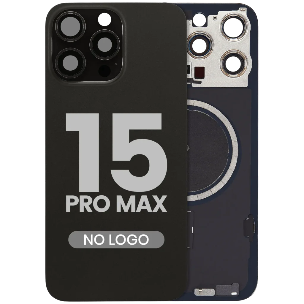 Back Glass w/ MagSafe Magnet For iPhone 15 Pro Max (No Logo) (Aftermarket) (Black Titanium)