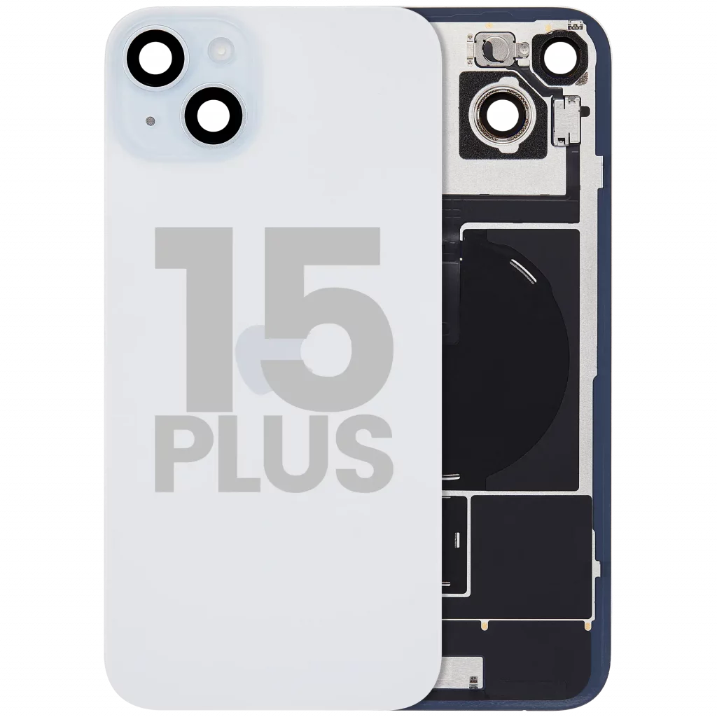 Back Glass w/ MagSafe Magnet & NFC & Flashlight Flex For iPhone 15 Plus (Used OEM Pull: Grade B) (Blue)