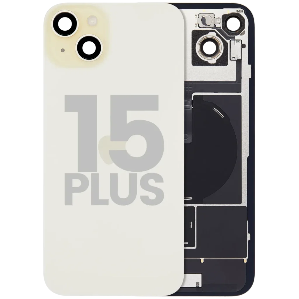 Back Glass w/ MagSafe Magnet & NFC & Flashlight Flex For iPhone 15 Plus (Used OEM Pull: Grade B) (Yellow)