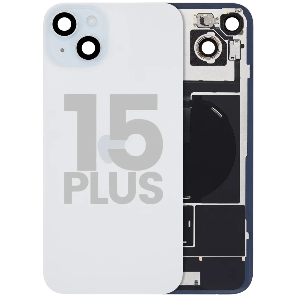 Back Glass w/ MagSafe Magnet & NFC & Flashlight Flex For iPhone 15 Plus (Used OEM Pull: Grade C) (Blue)