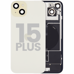 Back Glass w/ MagSafe Magnet & NFC & Flashlight Flex For iPhone 15 Plus (Used OEM Pull: Grade C) (Yellow)