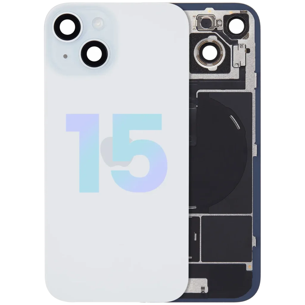 Back Glass w/ MagSafe Magnet & NFC & Flashlight Flex For iPhone 15 (Service Pack) (Blue)