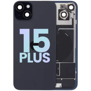 Back Glass w/ MagSafe Magnet & NFC & Flashlight Flex For iPhone 15 Plus (Service Pack) (Black)
