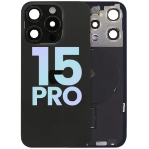 Back Glass w/ MagSafe Magnet & NFC & Flashlight Flex For IPhone 15 Pro (Service Pack) (Black Titanium)