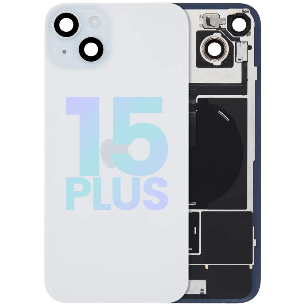 Back Glass w/ MagSafe Magnet & NFC & Flashlight Flex For IPhone 15 Plus (Service Pack) (Blue)