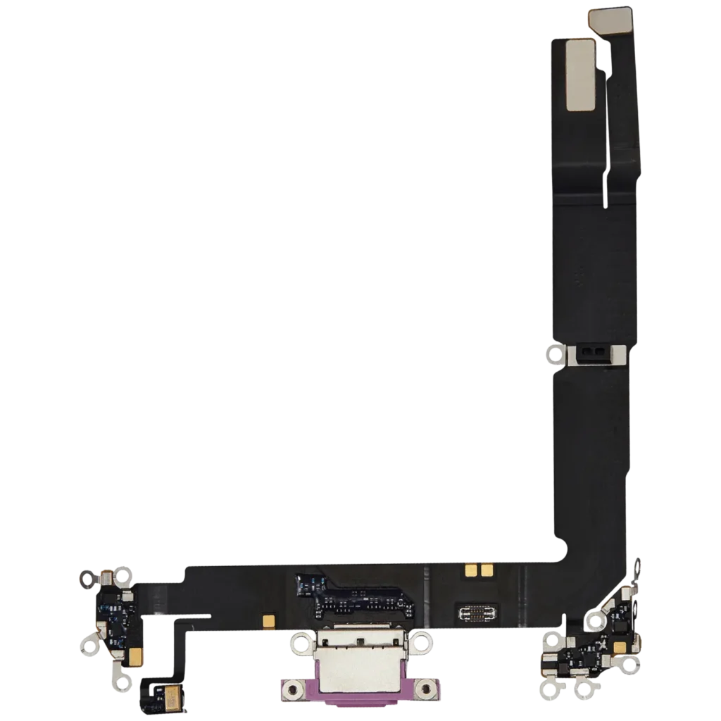 Charging Port Flex Cable For iPhone 16 Plus (Used OEM Pull) (Pink)