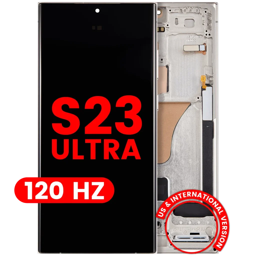 OLED Assembly With Frame For Samsung Galaxy S23 Ultra (US & International) (Aftermarket Plus) (120Hz) (Cream)