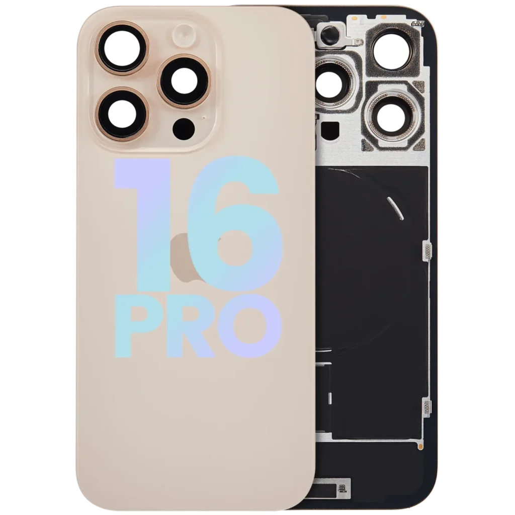 Back Glass w/ MagSafe Magnet & NFC & Flashlight Flex For iPhone 16 Pro (Service Pack) (Desert Titanium)