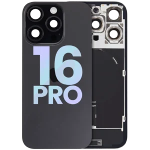 Back Glass w/ MagSafe Magnet & NFC & Flashlight Flex For iPhone 16 Pro (Service Pack) (Black Titanium)