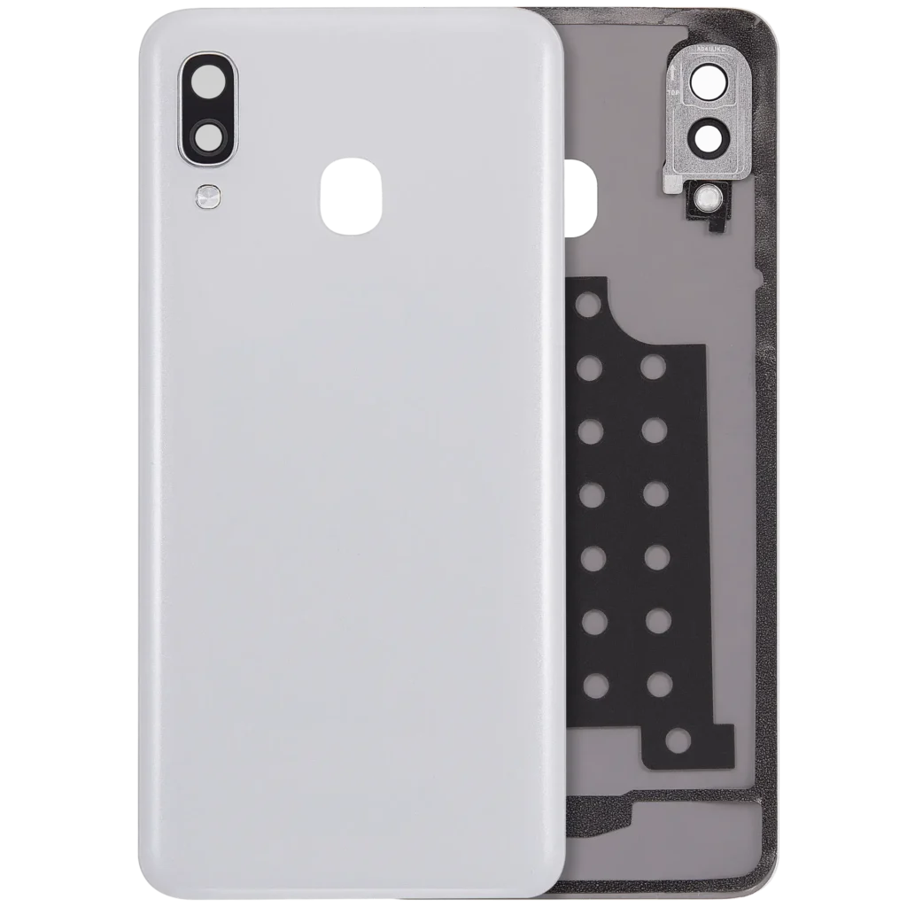 Back Cover Glass With Camera Lens Compatible For Samsung Galaxy A40 (A405 / 2019) (Aftermarket Plus) (White)