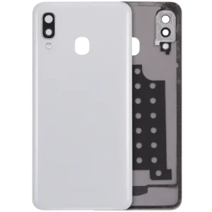 Back Cover Glass With Camera Lens For Samsung Galaxy A40 (A405 / 2019) (Aftermarket Plus) (White)