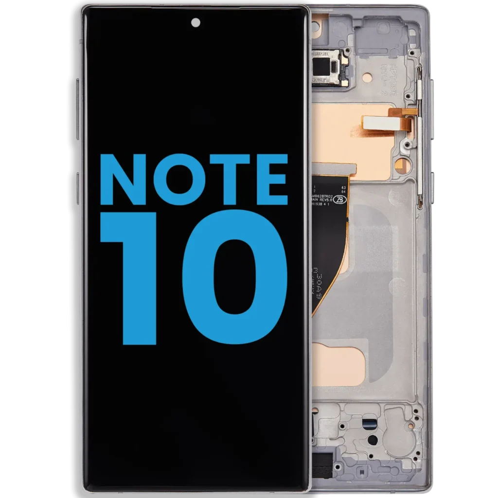 LCD Assembly With Frame (Without FingerPrint Sensor) For Samsung Galaxy Note 10 (US & International)(Aftermarket: Incell) (Aura Glow / Silver)