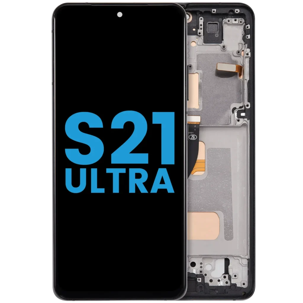 LCD Assembly With Frame (Without FingerPrint Sensor) For Samsung Galaxy S21 Ultra (US & International) (Aftermarket: Incell) (Phantom Black)
