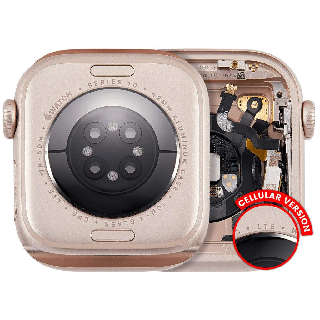 Housing Assembly Compatible For Watch Series 10 (42MM) (LTE Version) (Titanium / Gold)