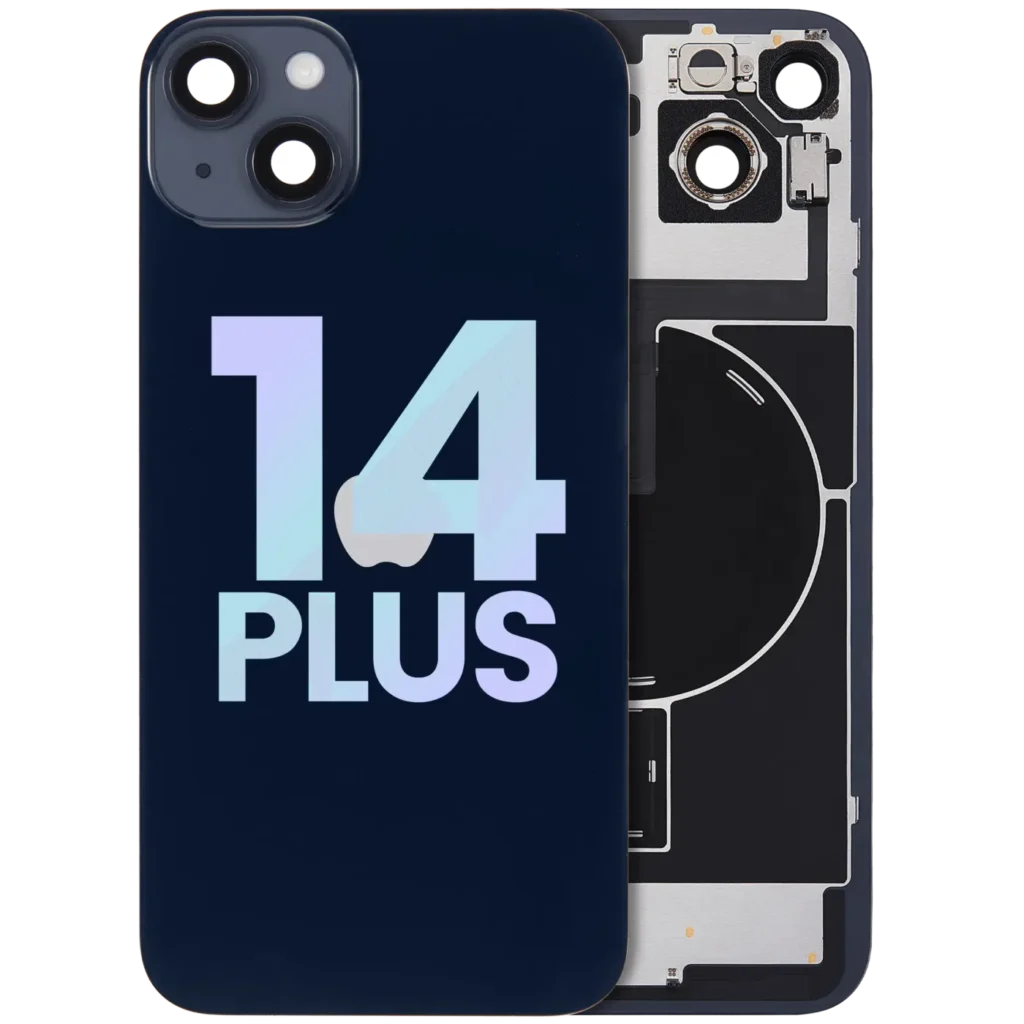 Back Glass w/ MagSafe Magnet & NFC & Flashlight Flex For iPhone 14 Plus (Service Pack) (Midnight)