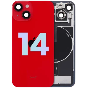 Back Glass w/ MagSafe Magnet & NFC & Flashlight Flex For iPhone 14 (Service Pack) (Red)