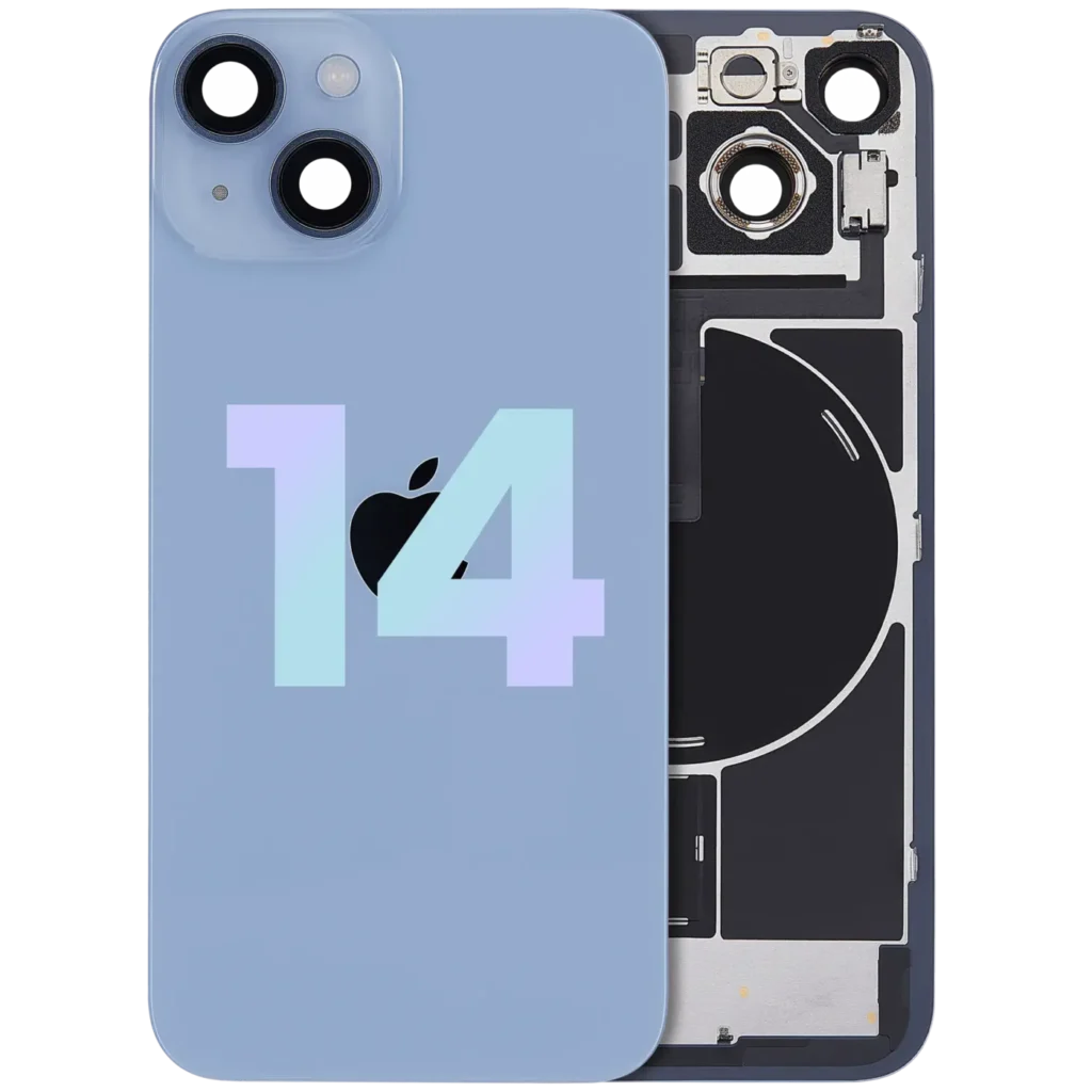 Back Glass w/ MagSafe Magnet & NFC & Flashlight Flex For iPhone 14 (Service Pack) (Blue)