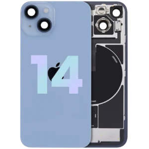 Back Glass w/ MagSafe Magnet & NFC & Flashlight Flex For iPhone 14 (Service Pack) (Blue)