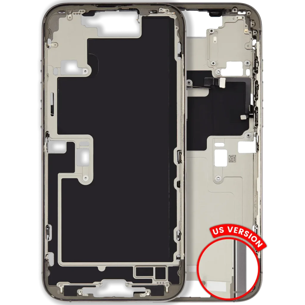 Mid-Frame Housing W/ Small Parts For iPhone 16 Pro Max (US Version) (Used OEM Pull: Grade C) (Natural Titanium)