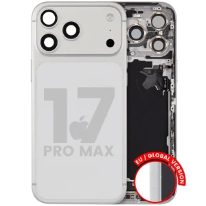 Back Housing W/ Charging Port Flex & Small Parts For iPhone 17 Pro Max (EU / Global Version) (Used OEM Pull: Grade B) (Silver)