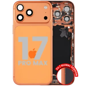 Back Housing W/ Charging Port Flex & Small Parts For iPhone 17 Pro Max (EU / Global Version) (Used OEM Pull: Grade B) (Cosmic Orange)