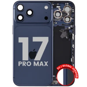Back Housing W/ Charging Port Flex & Small Parts For iPhone 17 Pro Max (EU / Global Version) (Used OEM Pull: Grade B) (Deep Blue)
