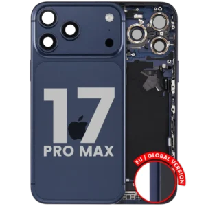 Back Housing W/ Charging Port Flex & Small Parts For iPhone 17 Pro Max (EU / Global Version) (Used OEM Pull: Grade C) (Deep Blue)