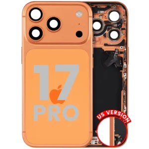 Back Housing W/ Charging Port Flex & Small Parts For iPhone 17 Pro (US Version) (Used OEM Pull: Grade C) (Cosmic Orange)