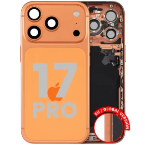 Back Housing W/ Charging Port Flex & Small Parts For iPhone 17 Pro (EU / Global Version) (Used OEM Pull: Grade B) (Cosmic Orange)