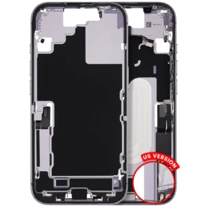 Mid-Frame Housing W/ Charging Port Flex & Small Parts For iPhone 17 (US Version) (Used OEM Pull: Grade C) (Lavender)