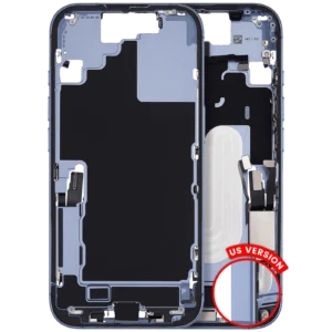 Mid-Frame Housing W/ Charging Port Flex & Small Parts For iPhone 17 (US Version) (Used OEM Pull: Grade C) (Mist Blue)