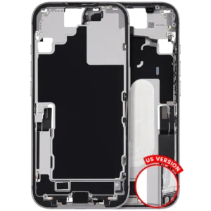 Mid-Frame Housing W/ Charging Port Flex & Small Parts For iPhone 17 (US Version) (Used OEM Pull: Grade B) (White)