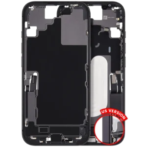 Mid-Frame Housing W/ Charging Port Flex & Small Parts For iPhone 17 (US Version) (Used OEM Pull: Grade B) (Black)